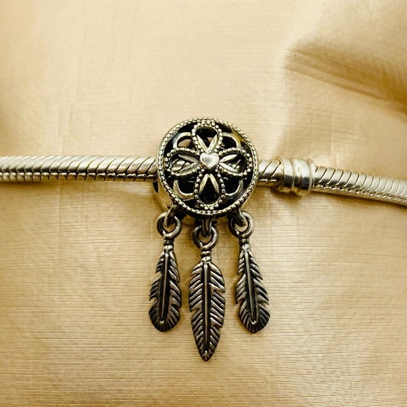 EUC Pandora 797200 Sterling Silver Spiritual Dreamcatcher Charm w/ Engraving - Picture 7 of 11